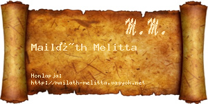 Mailáth Melitta névjegykártya